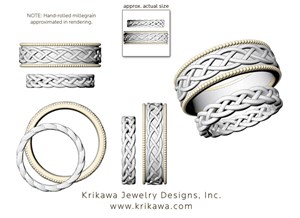 Celtic Knot Wedding Band Set Rendering